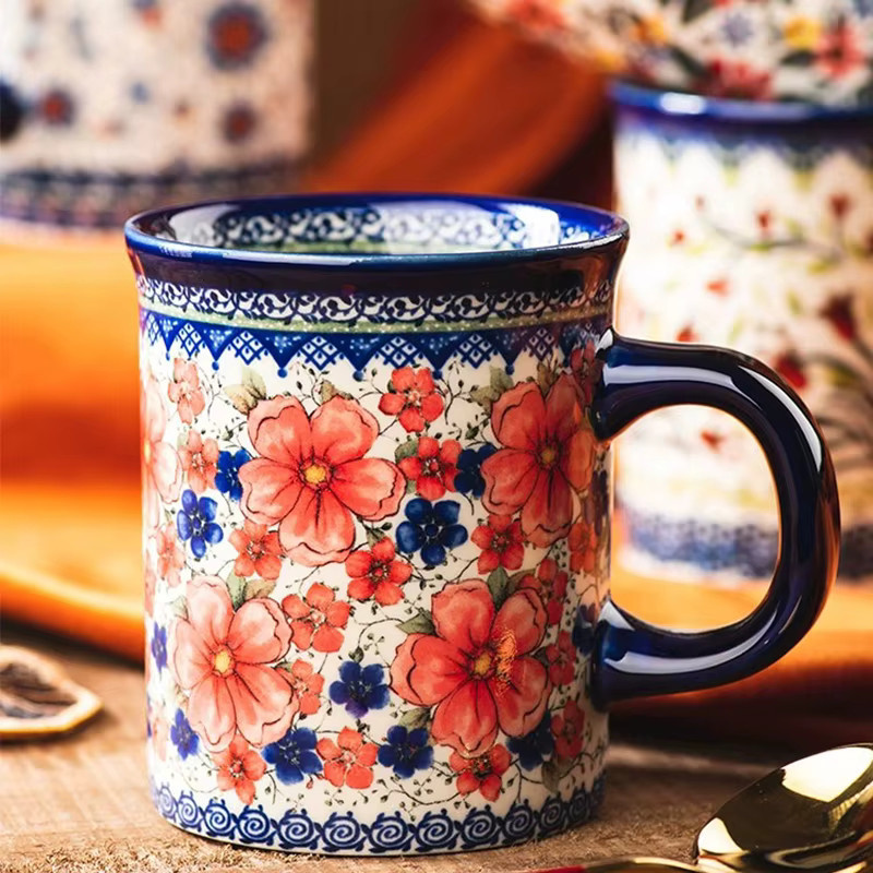 Keramik-Kaffeetasse mit floralem Blumenmuster in Multicolour für Erwachsene - Bild 3