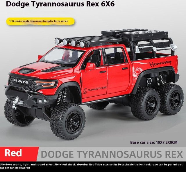 Linyi Toy Car Dodge Mammoth 1000 6*6 Trx Ram Hennessey Off Road Pickup Suv, Modellauto, 1:32, Metall, ab 4 Jahren - Bild 1