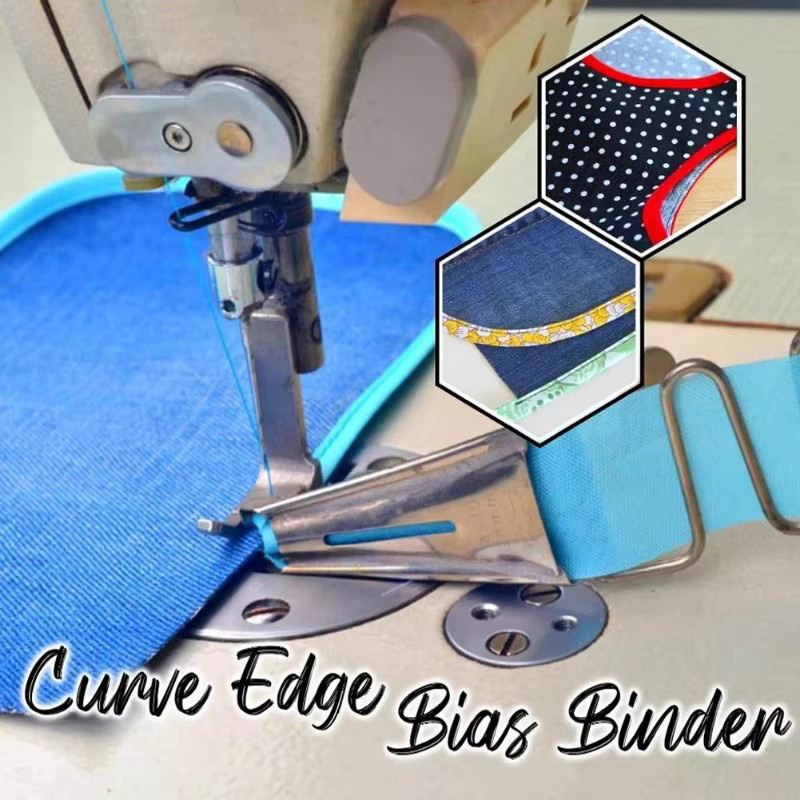 Overlock-Bias-Ordner aus Metall für die Bindung gebogener Kanten, Nähfuß-Set in Silber, 6 Größen - Bild 2