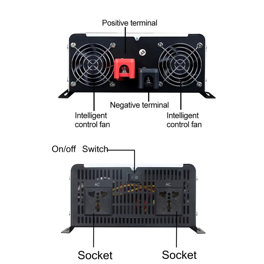 Reiner Sinuswellen-Wechselrichter für Solar-Off-Grid-Systeme 12V 24V 48V 60V zu AC 220V 110V mit 8000W bis 12000W Leistung für Auto und Stromversorgung - Bild 5