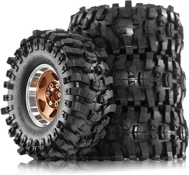 RS Reifen für RC Crawler Auto, 4-teiliges Set, Schwarz, Gummi - Bild 1