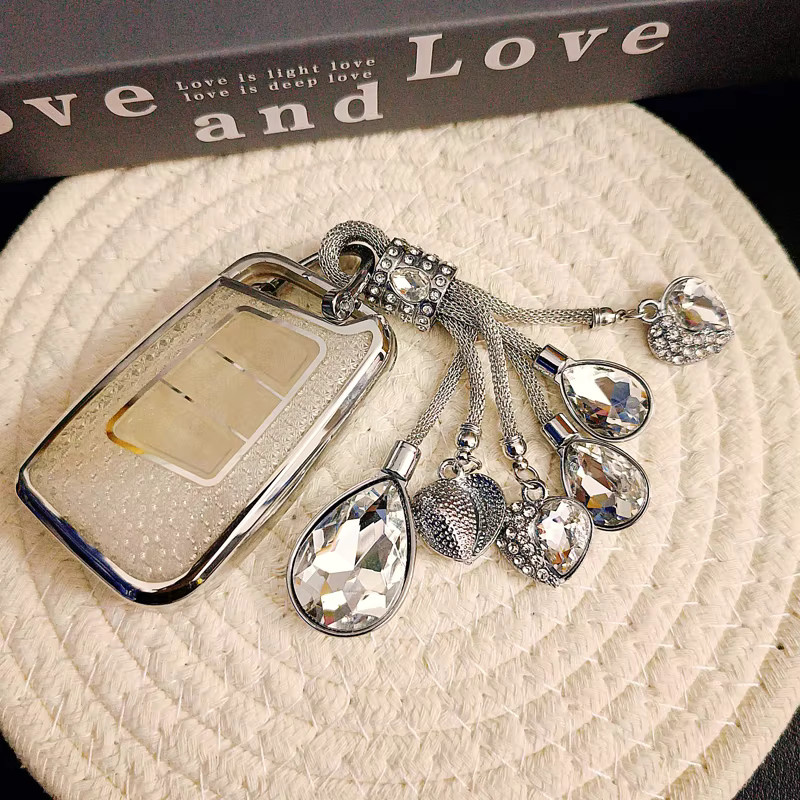 ICAR Autoschlüsselhülle White Diamond TPU für VW Passat B8, Skoda Kodiaq und Superb A7, Smart Remote Fob Halter und Schlüsselanhänger Zubehör in Weiß - Bild 2