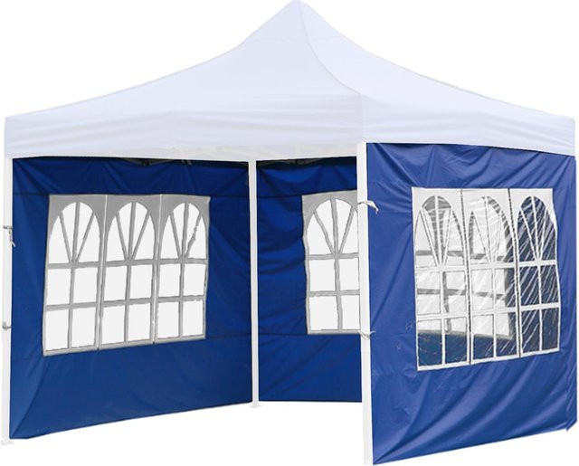 Wasserdichte und UV-beständige Zeltseitenwand mit Fenster von Sportssss in Blau aus PVC-beschichtetem Polyester - Bild 1