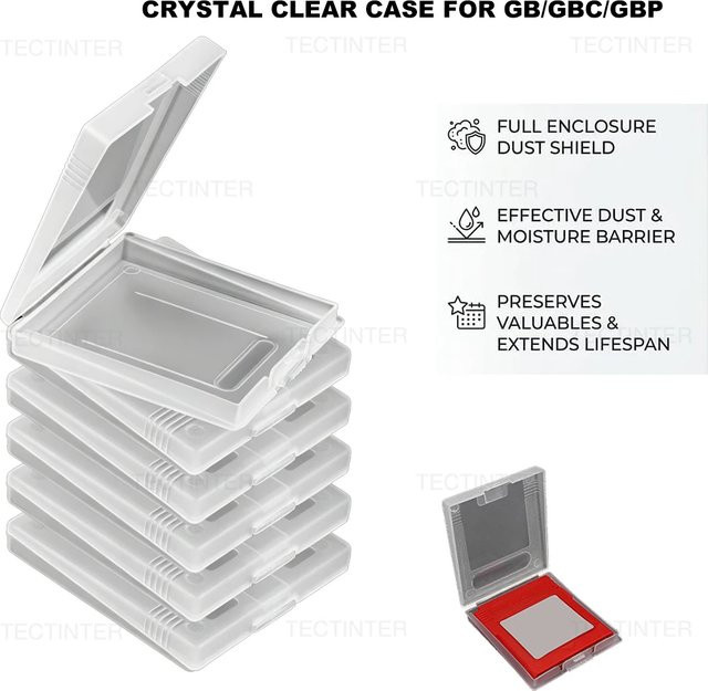 Nintendo Schutzhülle aus transparentem Kunststoff für Game Boy Color GBC und GBP sowie Aufbewahrungsbox für Nintendo Gameboy Spielkassetten - Bild 1