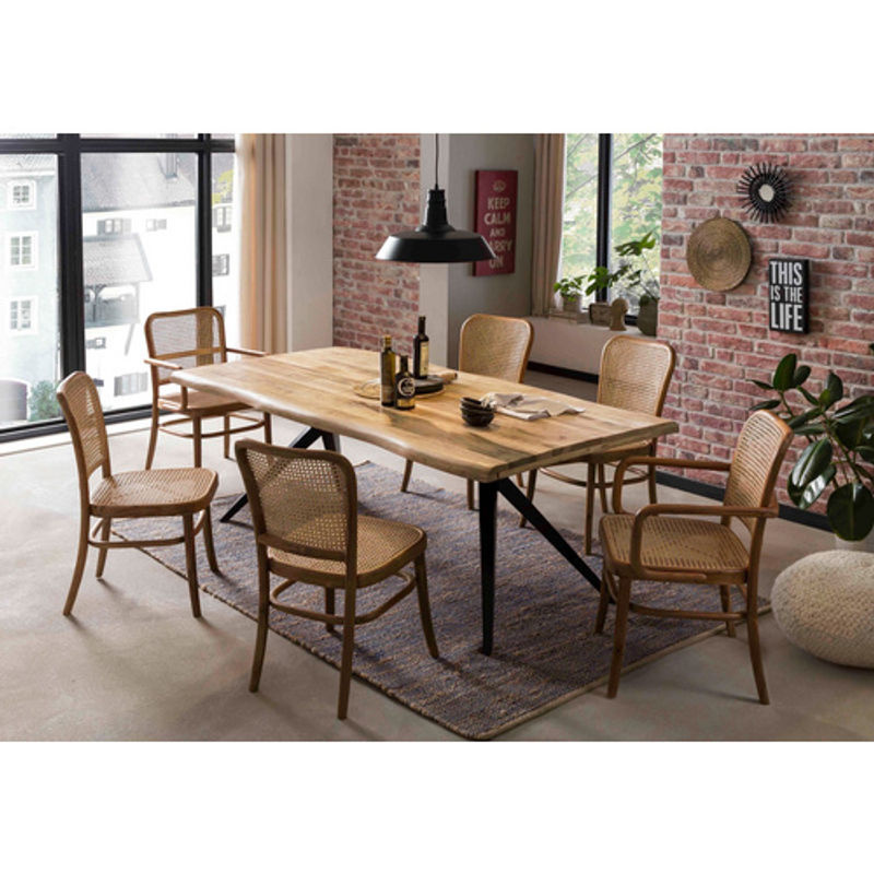 SIT Esstisch TABLES & CO aus Mango Holz in Braun und Schwarz im Industrial Design, Höhe: 78 cm, Tiefe: 90 cm - Bild 3