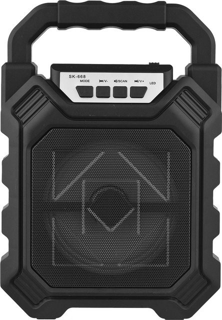 TOMTOP JMS Tragbare Bluetooth Karaoke-Maschine mit Mikrofon, kabelloser Außenlautsprecher, Schwarz - Bild 1