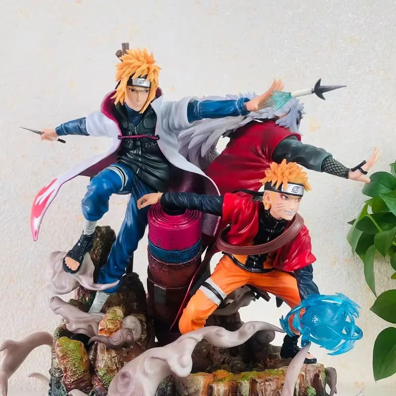 Bandai Naruto Anime Figur Uzumaki Naruto Jiraiya Namikaze Minato Statue aus PVC in Multicolor, Höhe: 40 cm - Bild 4