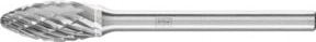 PFERD Hartmetall Frässtift Flamme B kreuzverzahnt universal mittel Schaft-Ø: 3 mm, Kopf-Ø: 6 mm, Länge: 13 mm - Bild 1