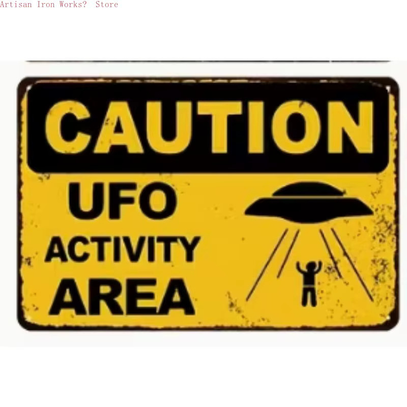 Potdemiel Vintage UFO Metallblechschild Alien Wanddekoration, B/H: 30 x 20 cm - Bild 5