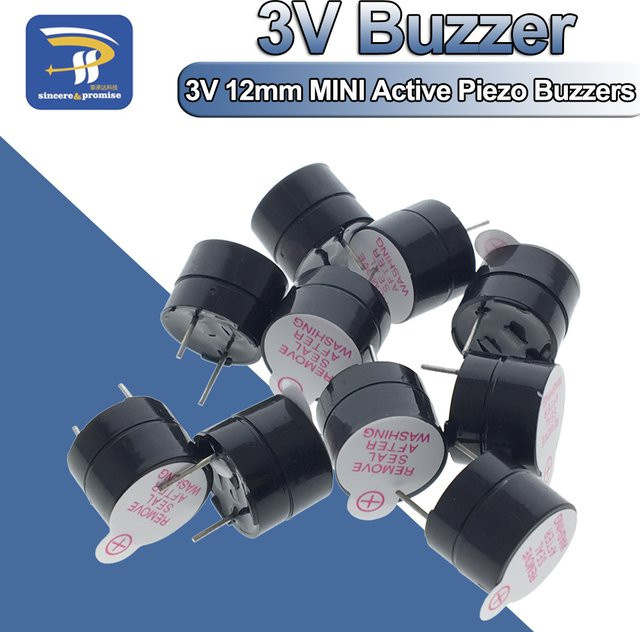 10 Stück Aktive Piezo-Summer 3V Magnetischer Alarm-Ringer Schwarz 12mm für Computer und Drucker - Bild 1