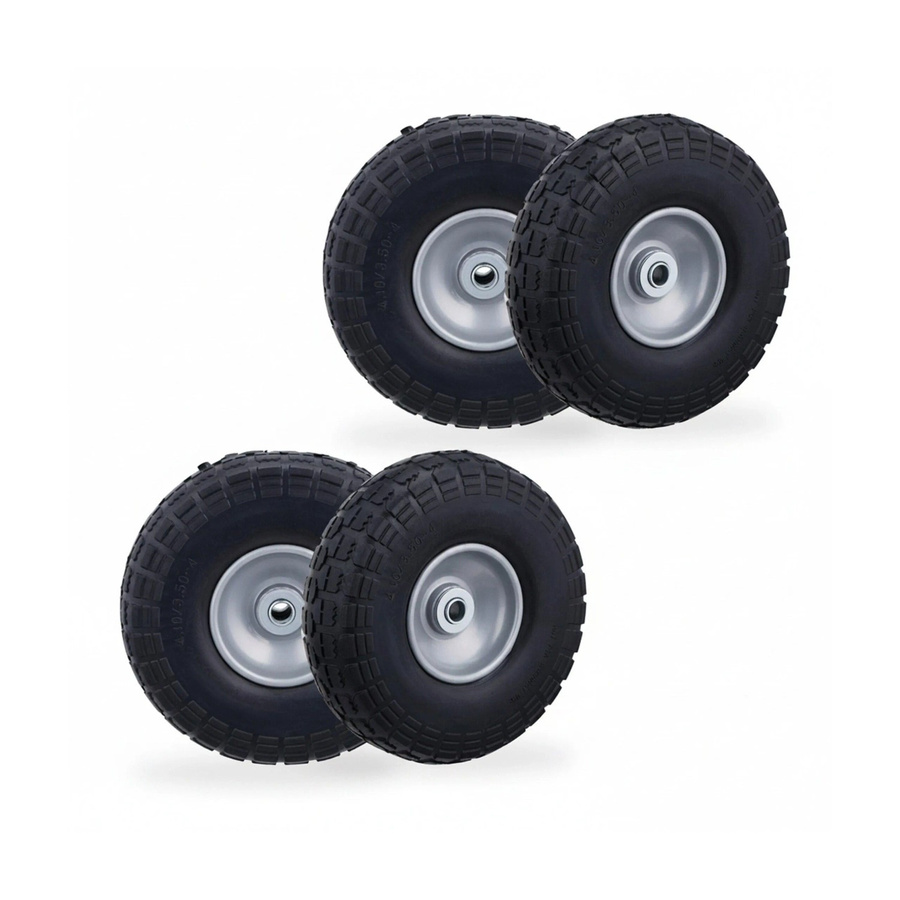 Relaxdays Sackkarrenrad 4er Set Pannensicher in Schwarz-Grau, Durchmesser: 26 cm, Breite: 8,5 cm, Gewicht: 1 kg - Bild 2