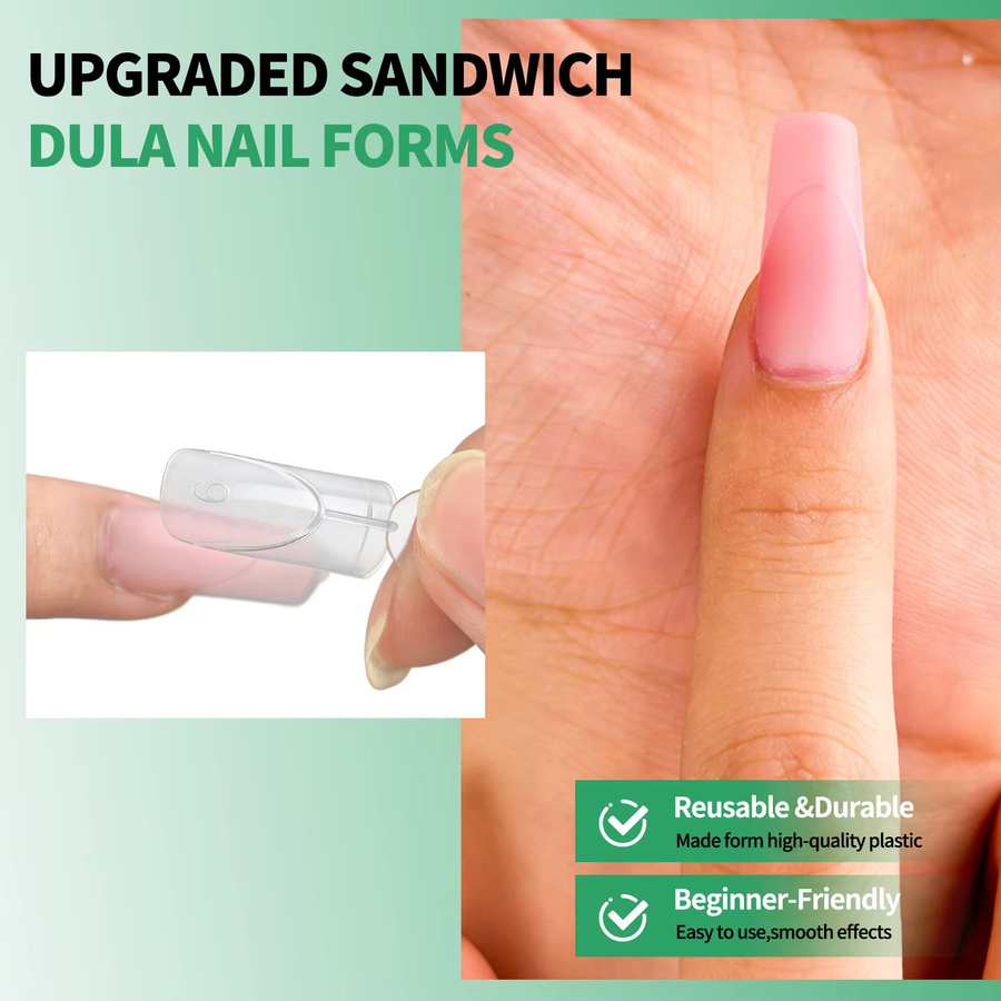 Nailpop Nagel Dual Form French Tip Verlängerungsform, Matt, 140 Stück - Bild 4