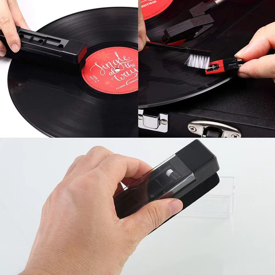 VODOOL Vinyl-Schallplatten-Reinigungsset in Schwarz mit antistatischer Reinigungsbürste und Staubentferner-Kit für Plattenspieler, LP, VCD und DVD - Bild 4