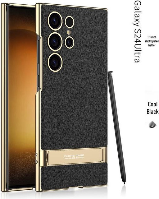 GKK Leder-Handyhülle mit integriertem Ständer für Samsung Galaxy S24 Ultra in Braun, sturzsicher mit präzisen Aussparungen - Bild 1