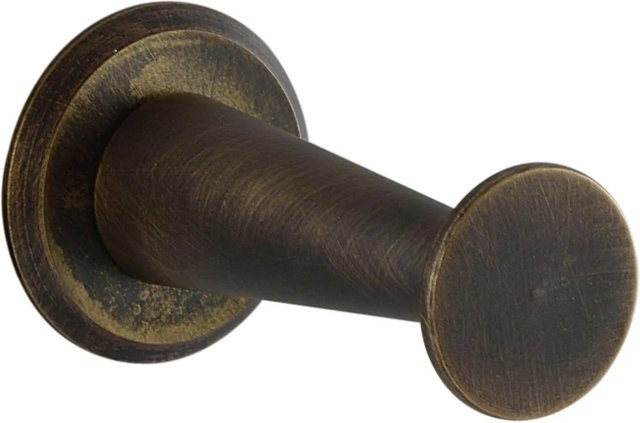 Simausrom Mantelhaken Medellot Platte in Messing Antik Lackiert, Durchmesser: 30 mm, Tiefe: 53 mm - Bild 1