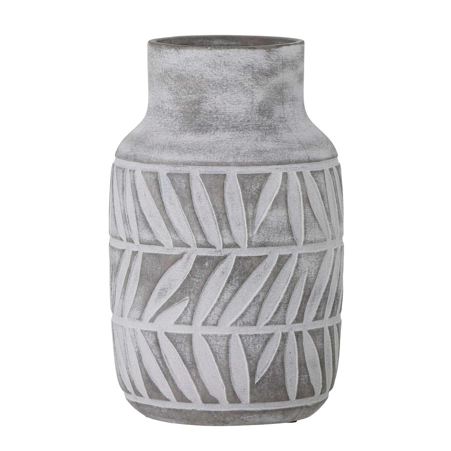Bloomingville Keramikvase Saku in Grau mit Reliefmuster im skandinavischen Design, Höhe: 27,5 cm - Bild 1