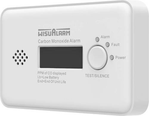 Wisualarm DHI-HY-GC20C Kohlendioxid-Melder und Kohlenmonoxid-Detektor, batteriebetrieben, vernetzbar, weiß, Wandmontage - Bild 1