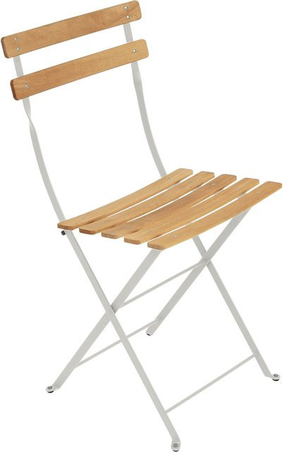Fermob Bistro Naturel Klappstuhl aus pulverbeschichtetem Stahl in Beige und Weiß - Bild 1