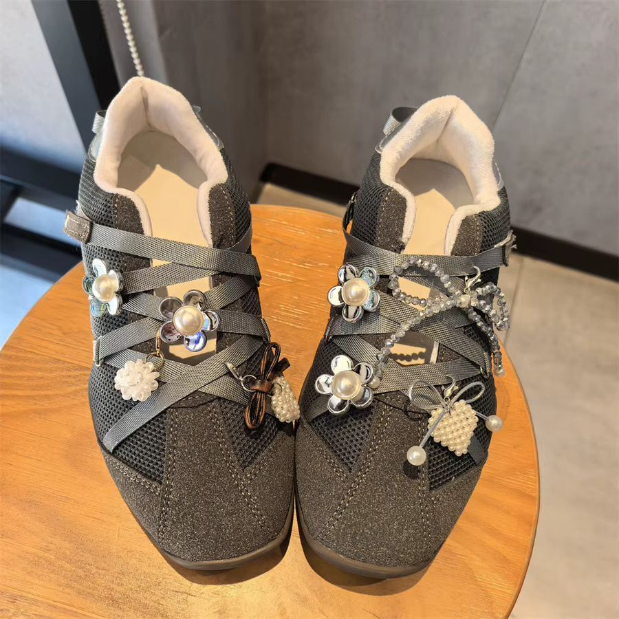 Schuh Charme Perle, Silber, Bogen, Strass - Bild 2