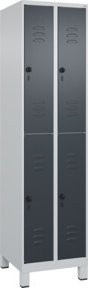 C+P Doppelstock-Spind Classic PLUS mit 2 Abteilen, Grau/Anthrazit, H x B x T: 195 x 50 x 50 cm - Bild 1