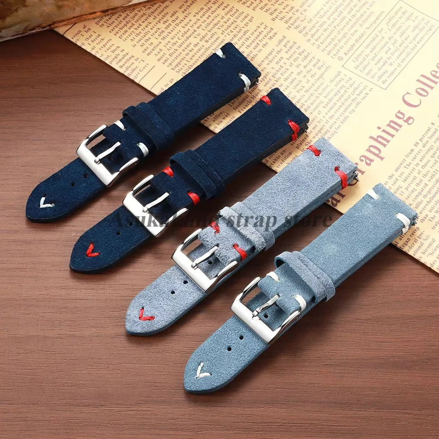 Uhrenarmband Leder, Wildleder, Vintage, Herren - Bild 4