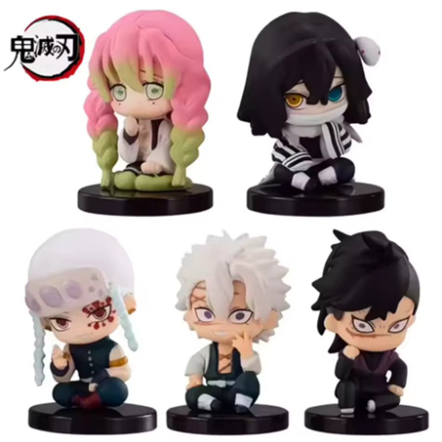 Bandai Demon Slayer Q-Version Sitzende Geisterpuppe, Actionfigur, 5er Set - Bild 1