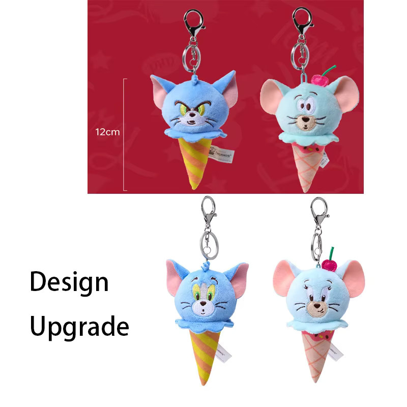 HUGKIS Tom und Jerry Eiscreme-Plüsch-Schlüsselanhänger, Rucksack-Puppe, 12 cm - Bild 2