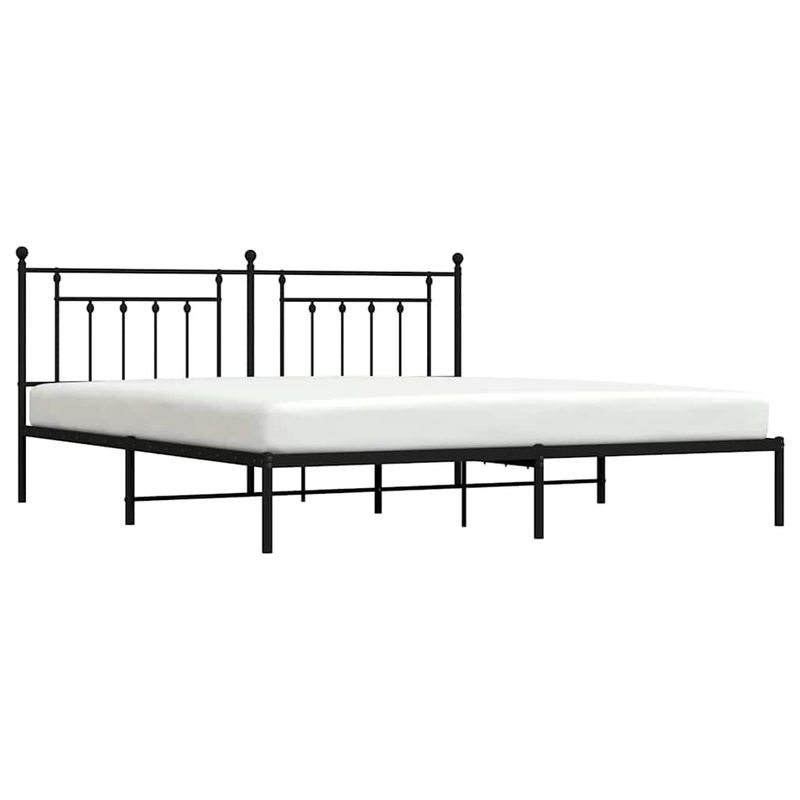 Vidaxl Metall-Bettgestell mit Kopfteil in Schwarz im Industrial-Design, B/T: 193 x 203 cm - Bild 2