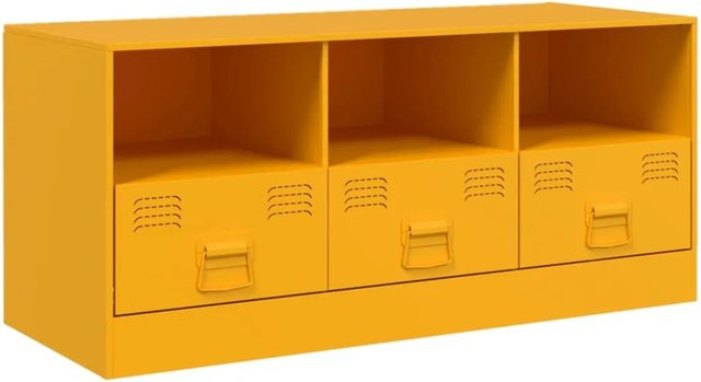 vidaXL TV-Schrank aus Metall im Industrial Design, Gelb, B/T/H: 99 x 39 x 44 cm - Bild 1
