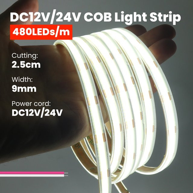 XUNATA COB LED Strip Light IP68 wasserdicht, flexible LED-Diodenleiste mit hoher Dichte, weiß, Silikon-Gehäuse - Bild 1