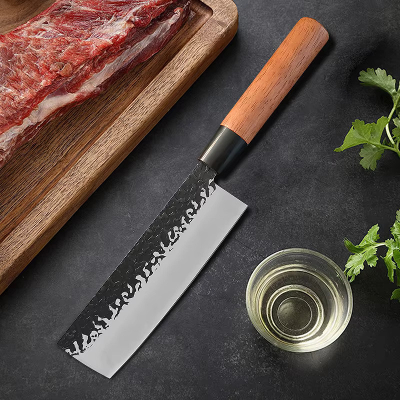GuanQi Handgeschmiedetes Japanisches Fischfiletmesser aus Kohlenstoffstahl mit Holzgriff für Lachs und Sushi - Bild 4