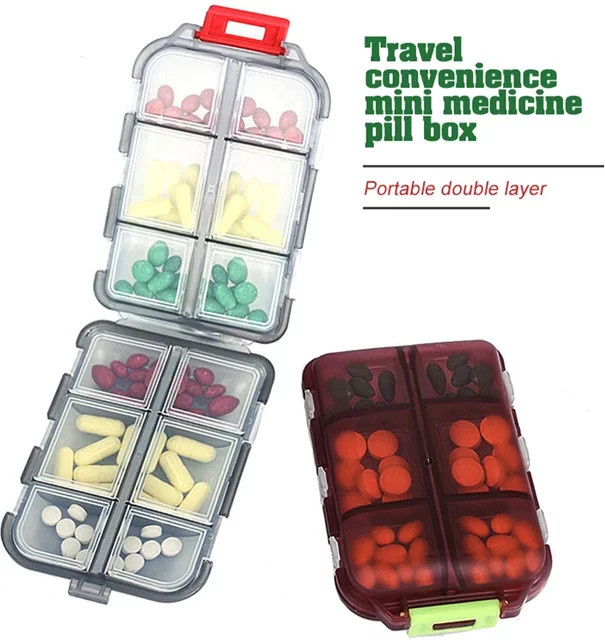 Tcare Tragbare Pillenbox zum Falten für Medikamente und Tabletten, Weiß Transparent - Bild 1