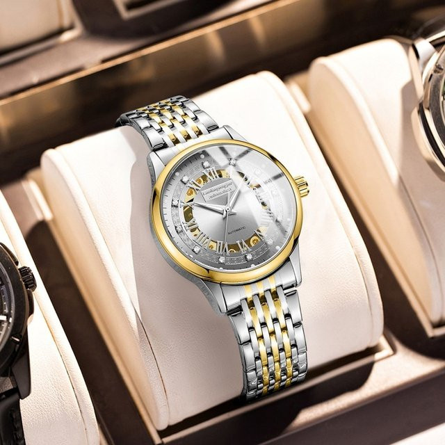 LUOLINGONGJUE Armbanduhr Automatik, Edelstahl, Schwarz, Herren - Bild 1