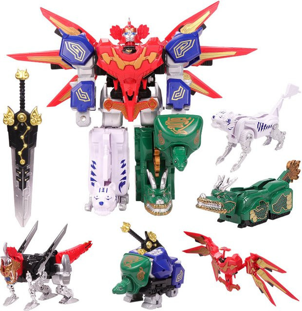 Rongdafeng Megazords Grüner Drache Nachbildung, Multi-Transformierbarer Roboter, 5-in-1 - Bild 1