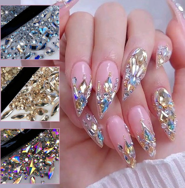 MAFANAILS Nagel-Strass-Charms, 150 Stück, Gold/Aurora Moonlight, Glänzend - Bild 1