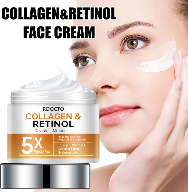 RDQCTQ Retinol Collagen Day Night Moisturizer Cream, Hyaluronsäure, Vitamin E, für normale Haut - Bild 1