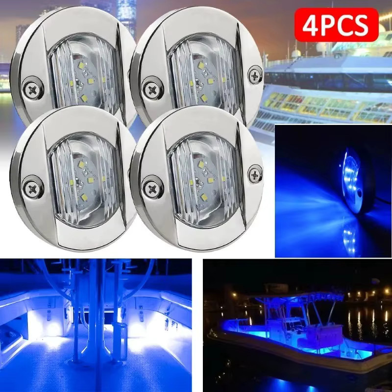 Wasserdichte LED Boot Deck Courtesy Lichter für Marine und Maritime Anwendungen in Weiß und Blau - Bild 3
