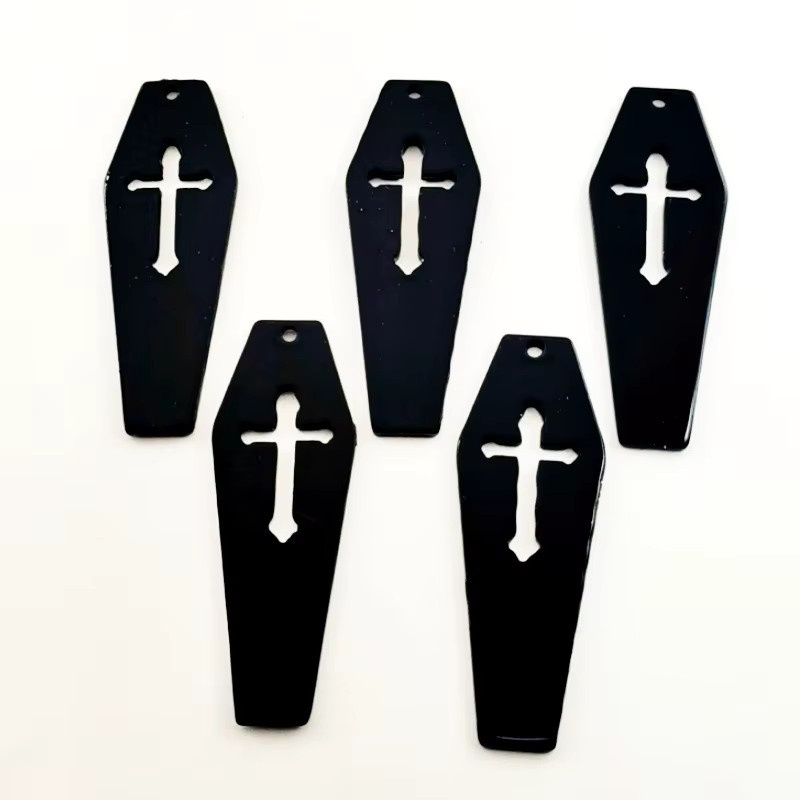 Sargkreuz-Anhänger Acryl, Schwarz, Unisex - Bild 2