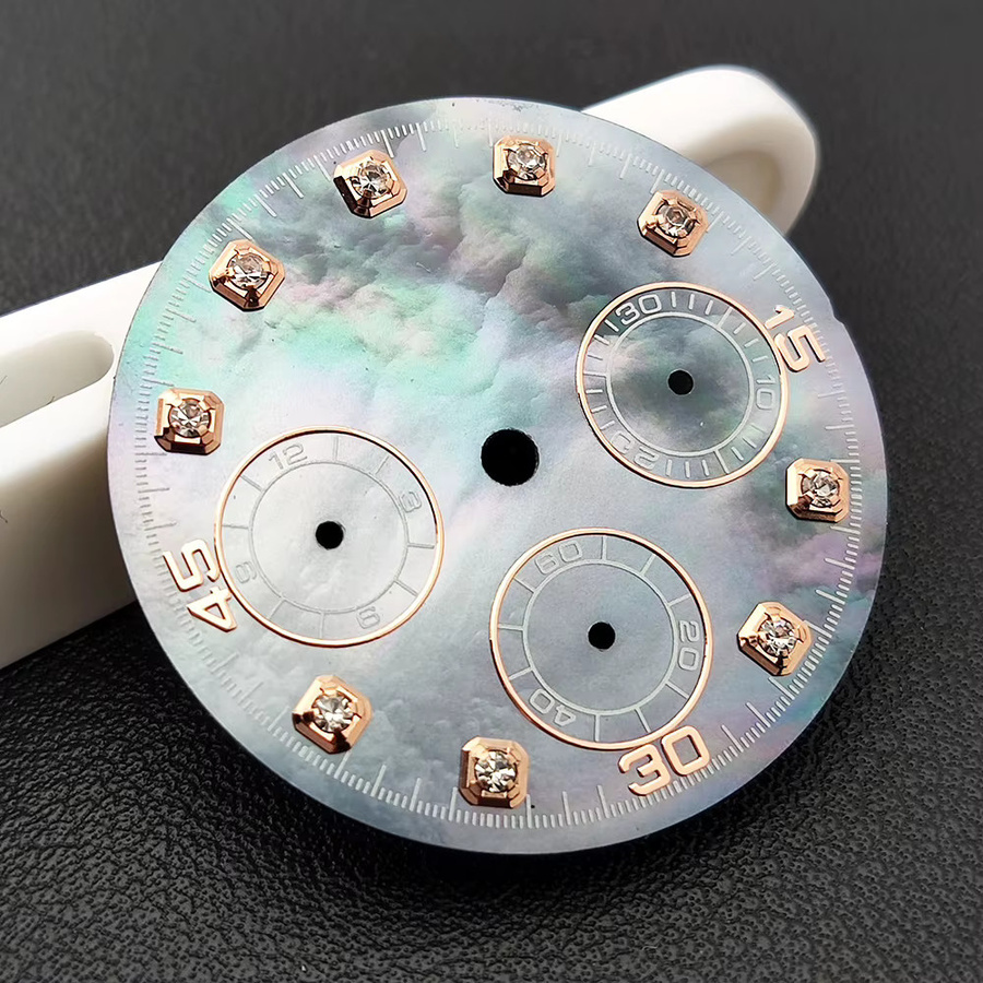 OUMASHI Zifferblatt, Panda-Zifferblatt, Quarzwerk, 29,5 mm, Zirkonia - Bild 3