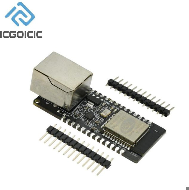 WT32-ETH01 Ethernet WiFi Bluetooth Drahtloses Modul, Eingebettetes Serielles Netzwerk-Gateway für ESP32, Kombi-MCU-Controller, Schwarz - Bild 1