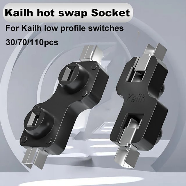 Kailh Hot-Swap PCB Buchsen Set für mechanische Tastaturen in Schwarz, 110 Stück (70/30/10 Stück Konfiguration) kompatibel mit Outemu und Cherry MX Schaltern - Bild 1