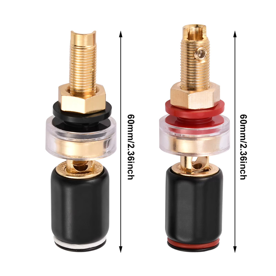 VBESTLIFE Kupfer Lautsprecher Verstärker Terminal für 4mm Bananen Stecker, Schwarz & Rot - Bild 6