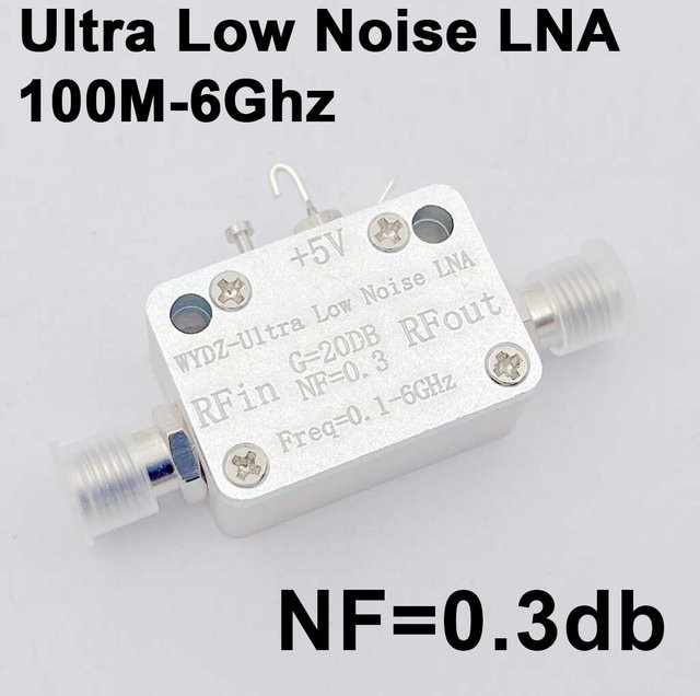 Dykbcells Ultra-Low-Noise-LNA-Verstärker 100 MHz-6 GHz mit 20 dB Verstärkung und NF 0,3 in Silber - Bild 1