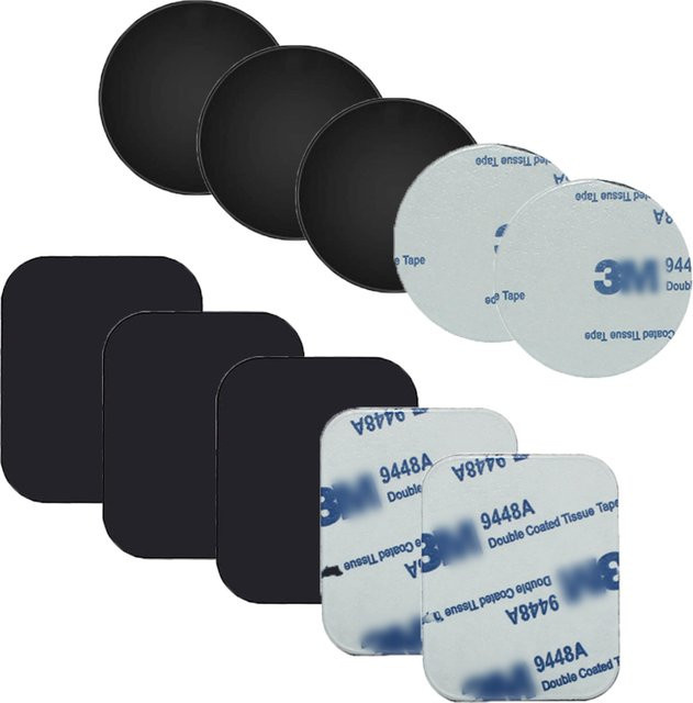5er-Set Magnetische Metall-Disk-Platten für Telefonhalterungen in Schwarz - Bild 1
