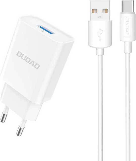 Dudao A4EU Netzladegerät mit USB-C Kabel, 10W, 2.1A, 1 x USB-A, Weiß - Bild 1
