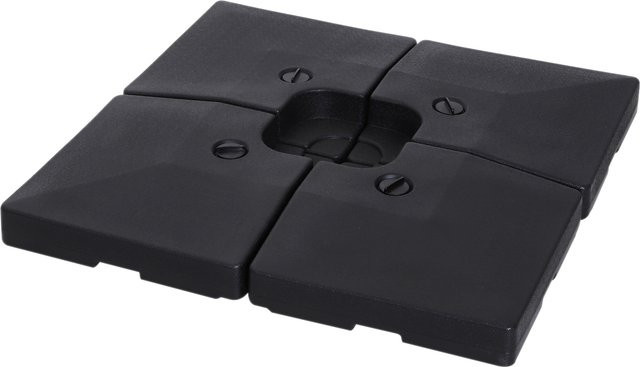 Outsunny Sonnenschirmgewicht Set aus 4 Stück, Schwarz, HDPE-Kunststoff, befüllbar mit Sand oder Wasser, B/T/H: 51 x 51 x 12 cm - Bild 1