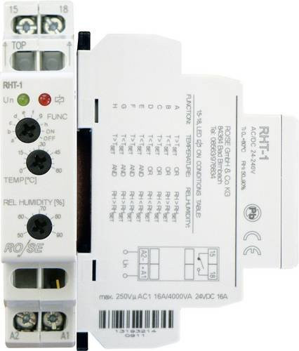 RO/SE LM-Heizungen Schaltschrankheizungs-Hygro-Thermostat-Kombination RHT-1 in Weiß, B: 64 mm, H: 90 mm - Bild 1