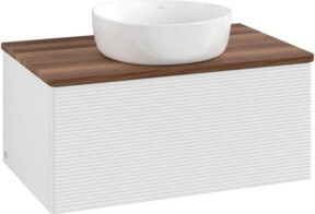 V&B Waschtischunterschrank Antao mit Frontstruktur in Weiß, B/T/H: 80 x 36 x 50 cm - Bild 1