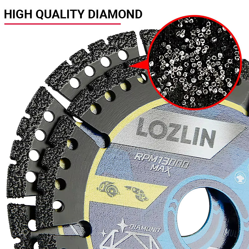 LOZLIN Schwarze Metalltrennscheibe aus Diamantlegierung als ultradünnes Sägeblatt für Metall und Stahl - Bild 2