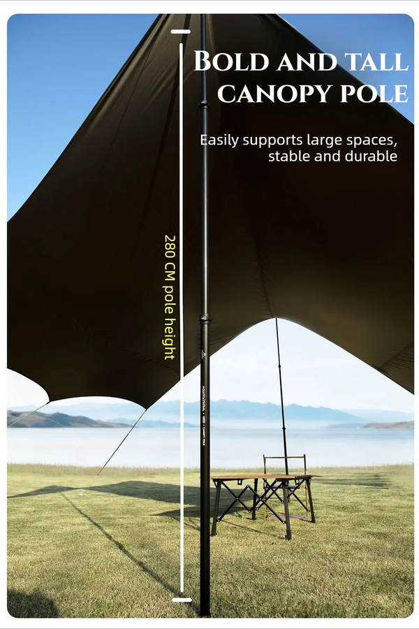 MOUNTAINHIKER Teleskop-Zeltstange aus Aluminiumlegierung in Grün für Camping, Wandern und Vordächer - Bild 2